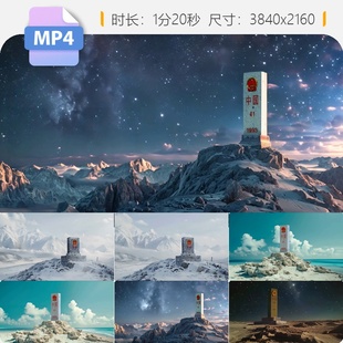 高清界碑延时素材国家主权边疆哨所4K大气舞台剧情景视频素材