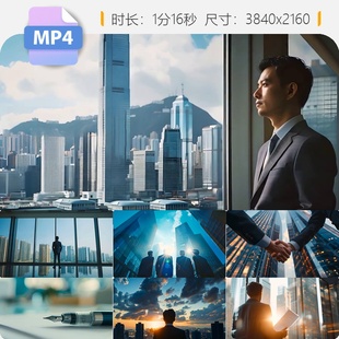 高清商务签约成功人士背影团队片头商业空镜宣传片职场精视频素材