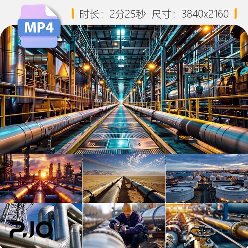 高清西气东输油气管道工程高压输送天然气能源建设施工视频素材