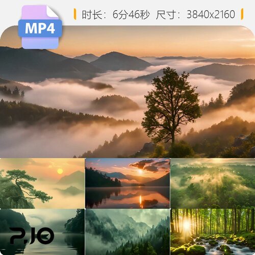 高清禅意水墨山水意境中国风景画古云雾谷江湖烟雨南典海视频素材