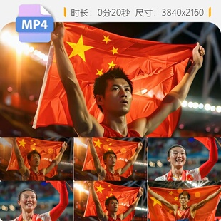 高清体育健儿为国争光奥运片头田径体操乒乓球荣耀领奖金视频素材