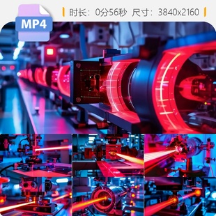 高清激光干涉仪工业自动化生产线芯片半导体设备数控机械视频素材