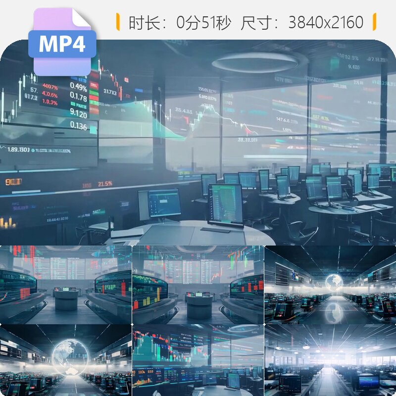 高清4K交易所金融商务股票期货债券投资数据操盘手走势视频素材