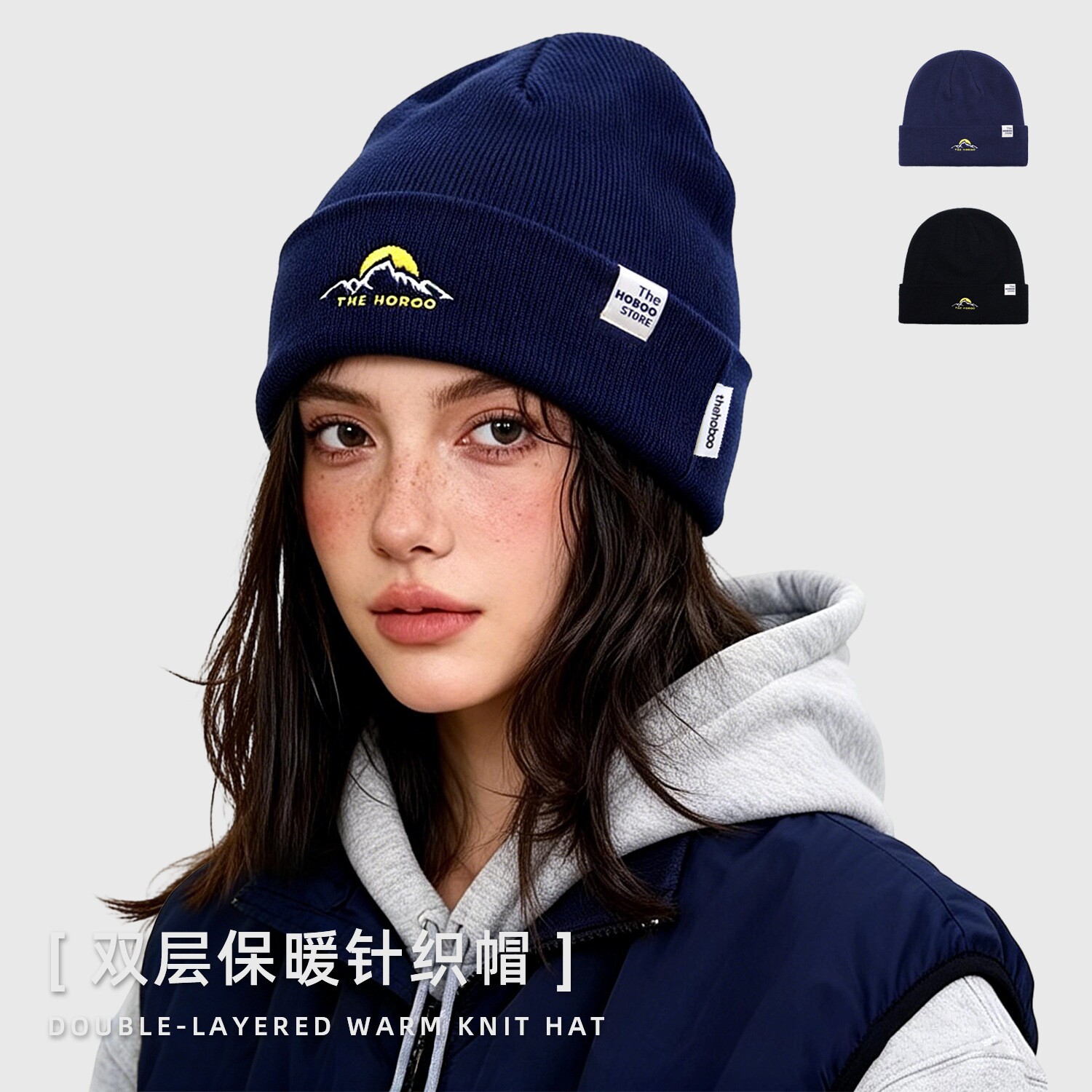 日系秋冬保暖护耳堆堆帽