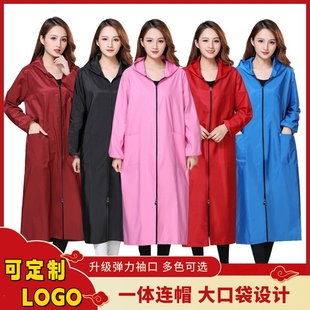 特长加长围裙长袖 防水防油成人罩衣女外穿家用厨房外套工作服 夏季