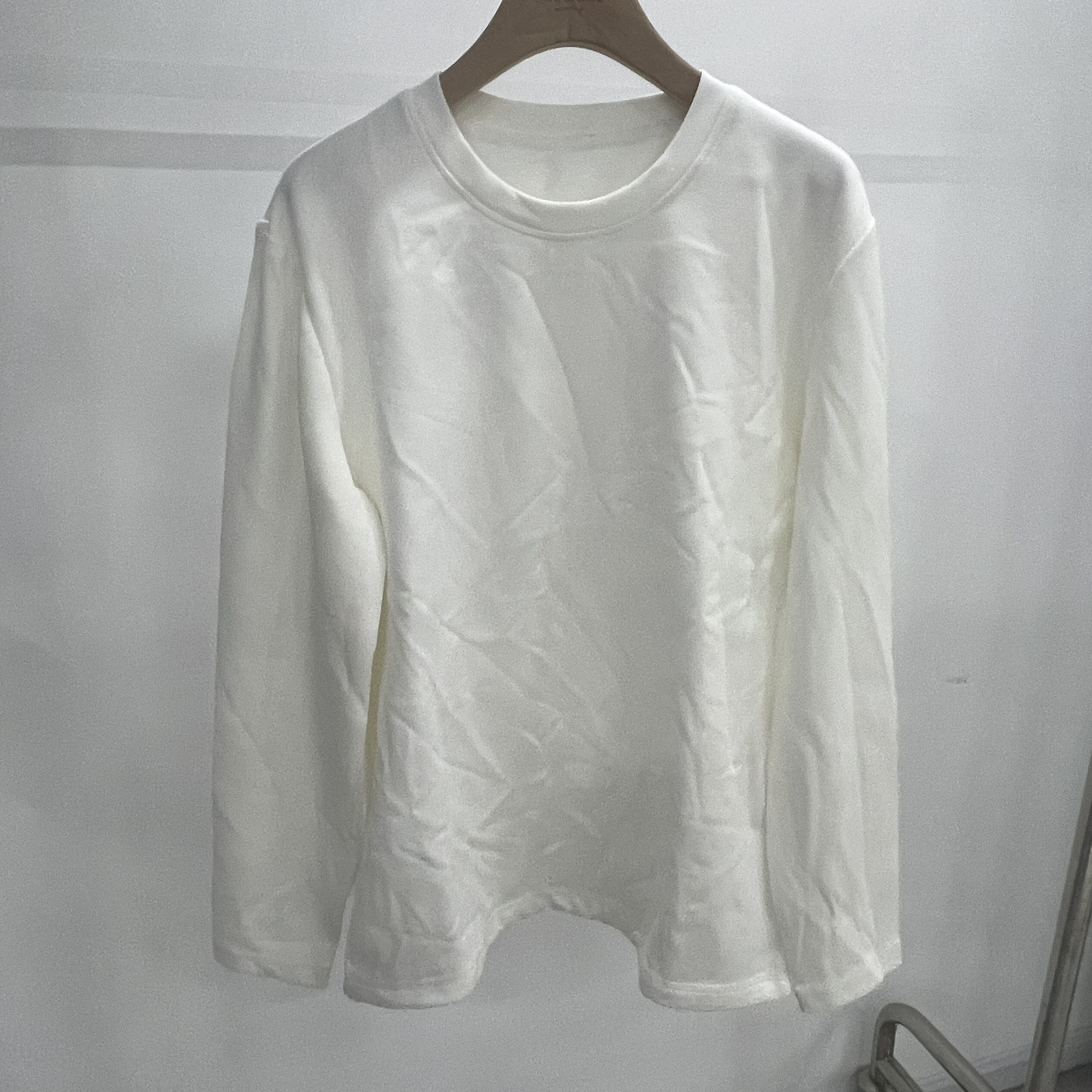 白小长袖加绒卫衣短毛绒打底衫