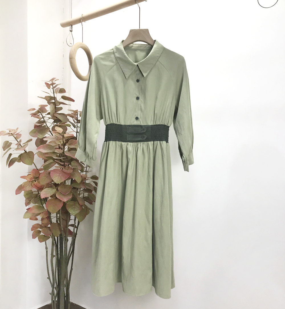 小众设计过膝连衣裙新款