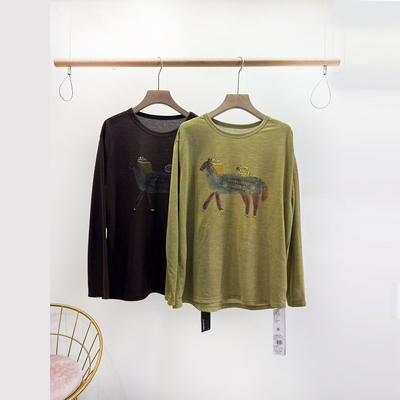 PUTIAN小众设计休闲印花T恤