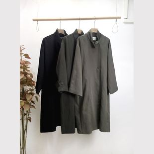 SELF设计感小众气质宽松时尚外套2025秋冬新款韩版立领风衣女8902