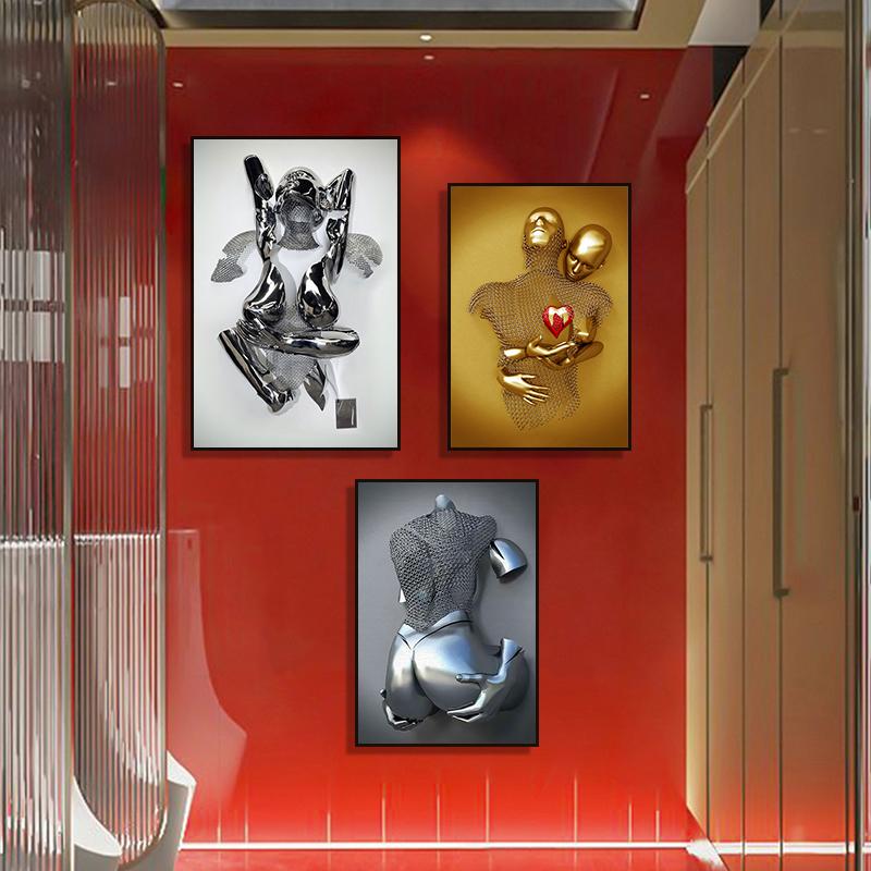 空山基装饰画酒店卫生间酒吧ktv包厢科技感挂画厕所画机械风壁画图片