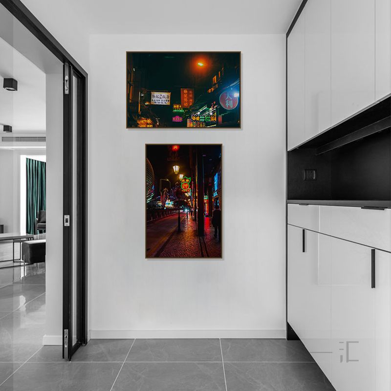 澳门装饰画风景建筑大三巴牌坊港式茶餐厅复古挂画茶楼饭店包厢画图片