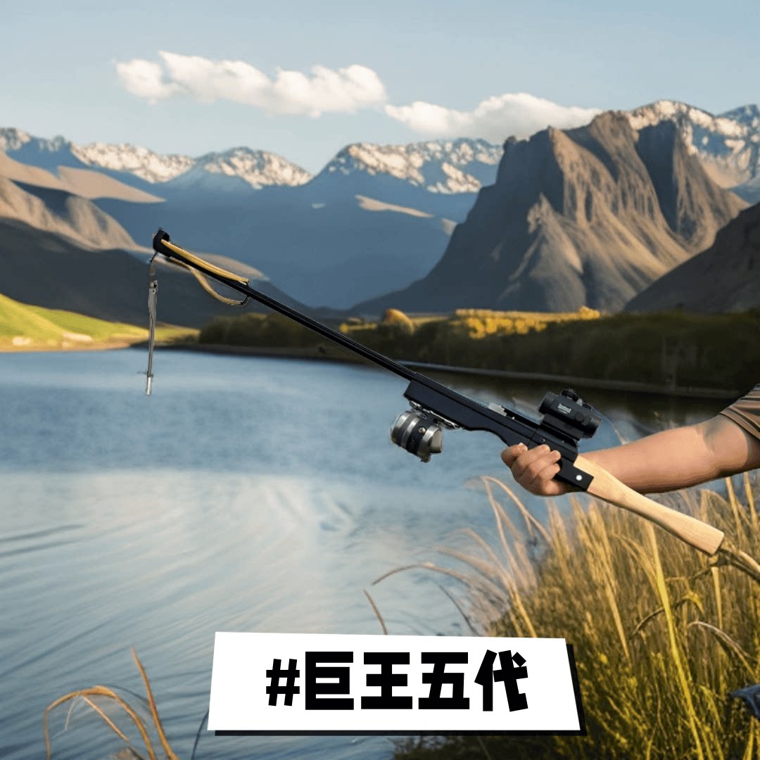 新款巨王射鱼神器多功能打鱼枪全金属杆身皮筋弹弓捕鱼钓鱼