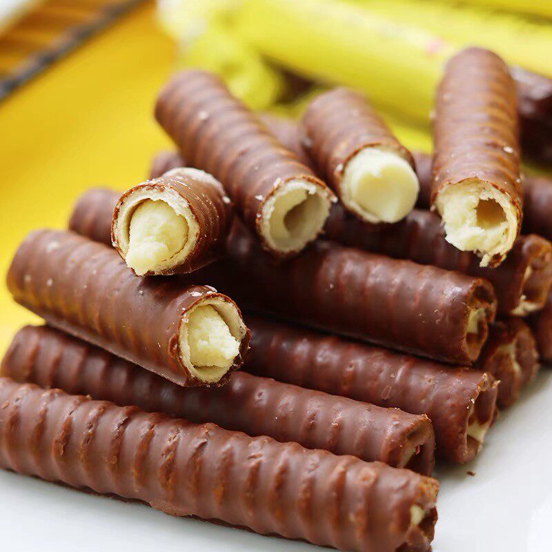 俄罗斯进口拉迈尔椰蓉糖夹心奶油手指棒饼干宝宝学生儿童零食品