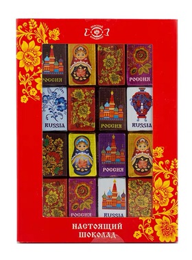 俄罗斯新款怡浓装其他米亚风情礼盒巧克力零食女孩红色套娃 150g