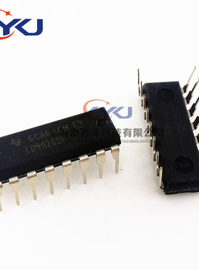 全新原装 CD4026BE 逻辑芯片 CMOS十进制计数器/分频器 直插DIP16