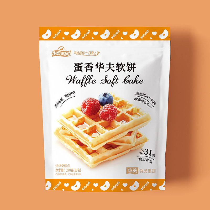 华美蛋香华夫软饼270g早餐蛋糕面包营养代餐下午茶点心休闲零食