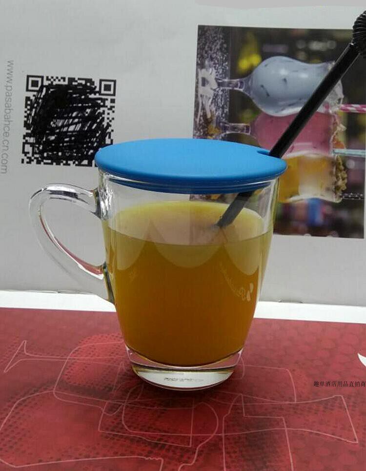 进口厚实可插吸管耐热玻璃杯