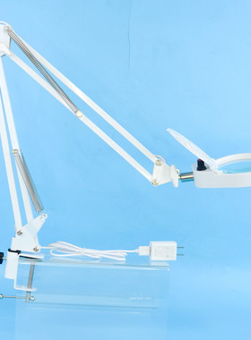 PD43598夹台式放大镜带LED灯10倍阅读手机手表维修焊接雕刻鉴定