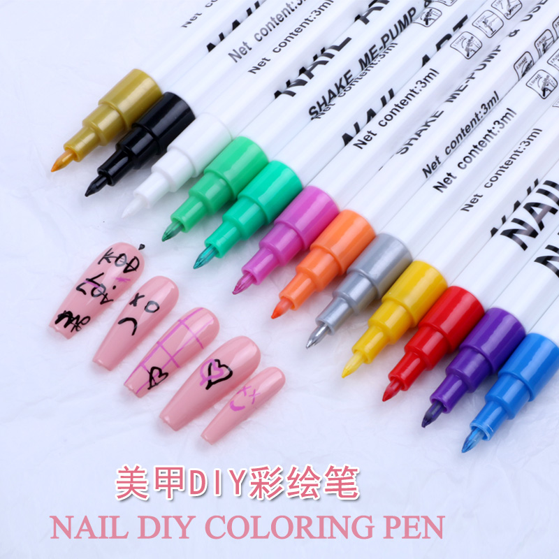 新款美甲丙烯马克笔彩绘画画