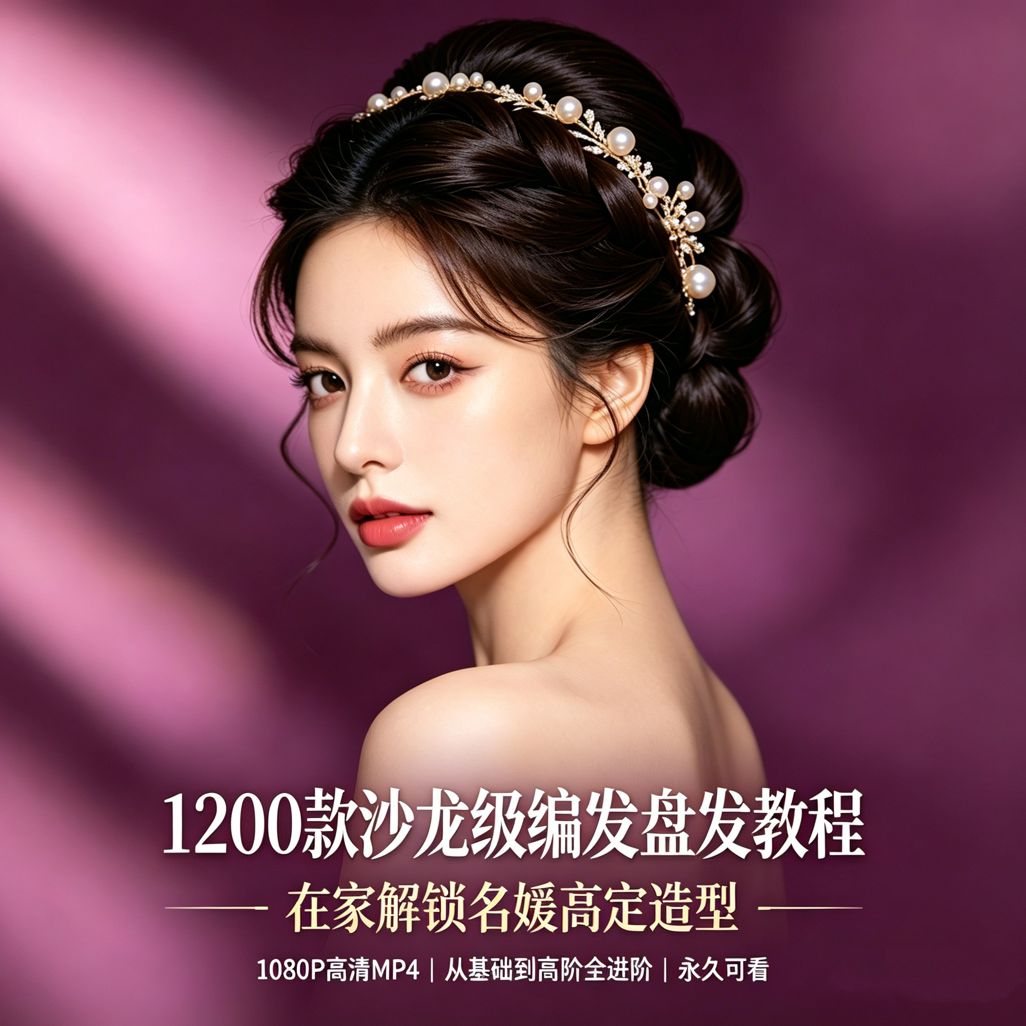 1200款盘发短发编发教程新娘课程古风发型扎头发盘头女童汉服造型