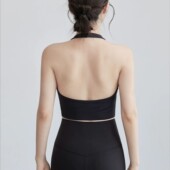 瑜伽服女美背挂脖运动内衣一体式 防震跑步背心运动文胸健身背心女