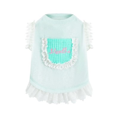 UNLEASHED狗狗春夏薄荷绿连衣裙可爱猫狗宠物衣服柔软舒适公主风