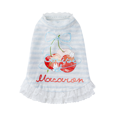 UNLEASHED狗狗春夏针织可爱樱桃连衣裙子马尔济斯西施宠物衣服