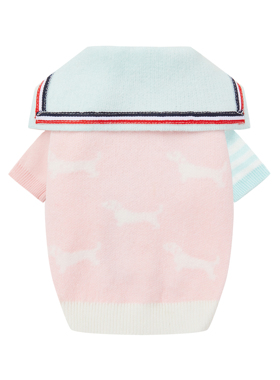 UNLEASHED韩国秋冬保暖狗狗TB风毛衣可爱海军领马尔济斯宠物衣服