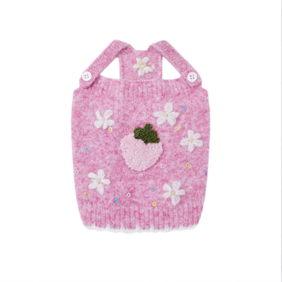 Unleashed秋冬刺绣草莓狗狗毛衣