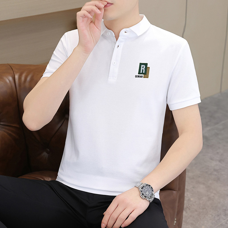 夏季爆款高级感男士短袖Polo衫翻领挺阔有型商务韩版透气百搭半袖