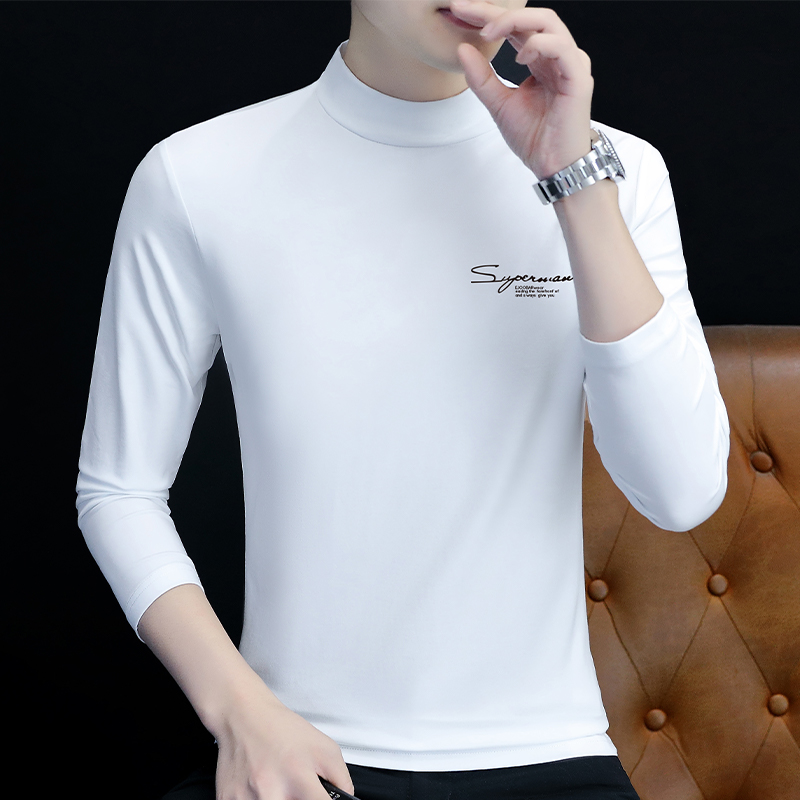 高品质半高领打底衫长袖t恤男士