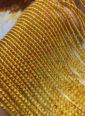 天然金珀圆珠半成品条珠飞碟珠散珠半成品手链项链配件饰品
