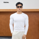 ttelen.冬季紧身高弹健身训练长袖打底T恤男款正肩显大运动TEE