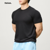 运动健身通勤休闲t恤衫 ttelen.细腻亲肤莱赛尔正肩基础T男款 短袖