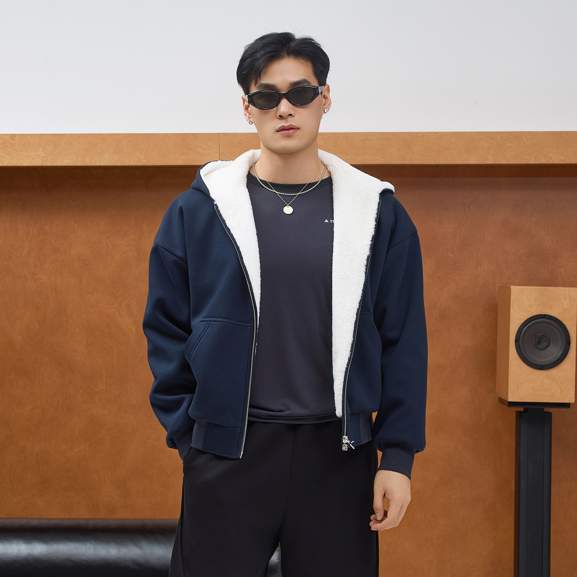 座山雕加绒加厚外套男秋冬重磅