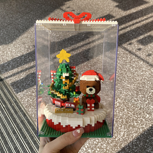 女生系列圣诞树积木小熊diy微小颗粒拼装 益智玩具圣诞节生日礼物