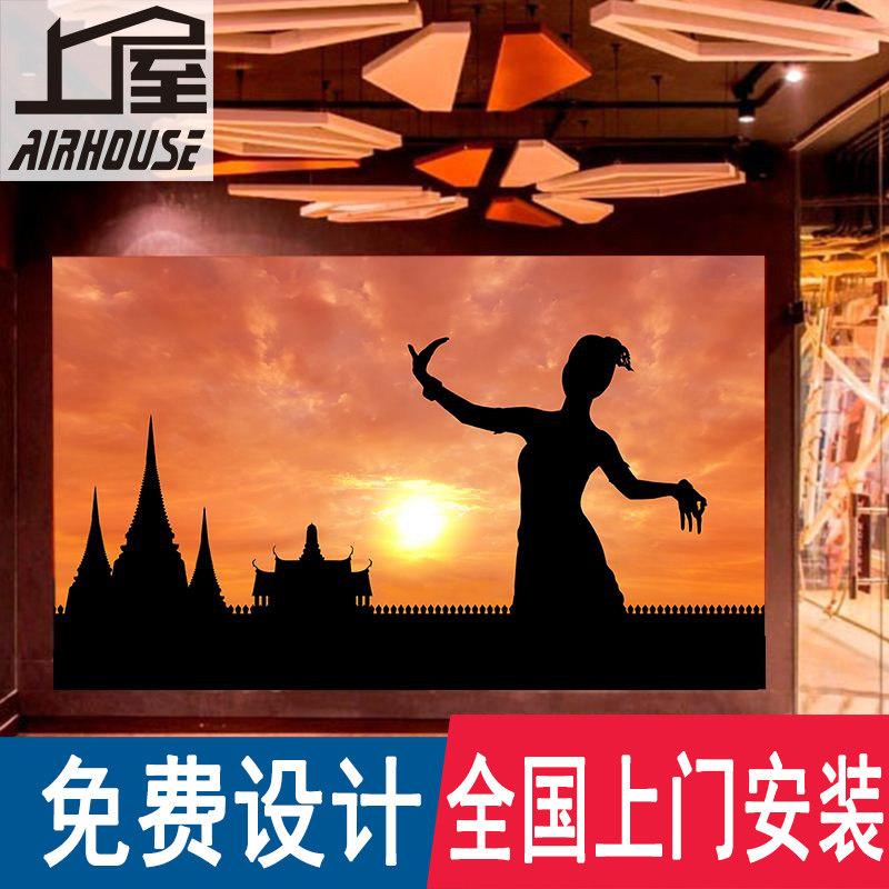 泰国风格墙纸泰式spa美容院装修背景墙布东南亚风情按摩店壁纸画