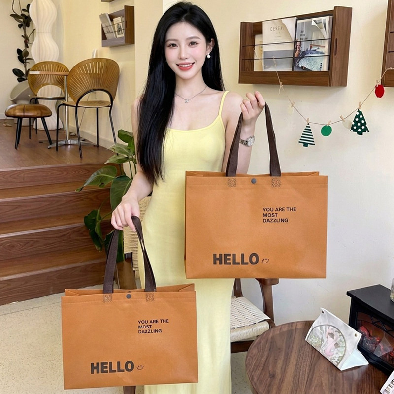 新款服装店手提袋无纺布定制礼品包装礼袋购物袋子女装打包带批发