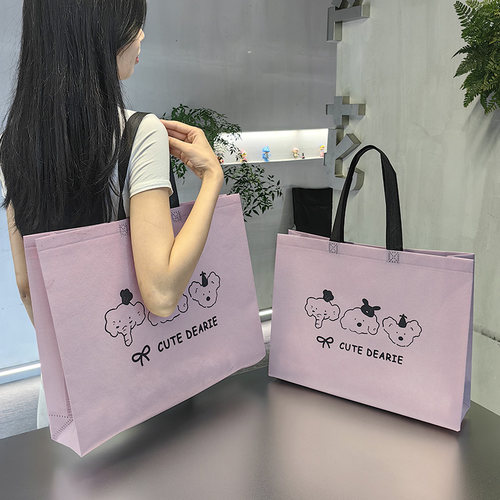 ins风无纺布包装袋韩系服装店手提袋购物袋加厚打包礼品袋可定制
