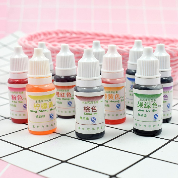 Food grade edible pigment dyeing Pigment Water Oily Dual use Baking Cake Slim Drip glue Color fine 10mlin the Toy/Childs/Puzzle/Building block/Model , Handmade/Creative DIY , Handmade tools/Colored paper/Fitting  category - from Buy2taobao.com to provide professional Taobao agent buy service