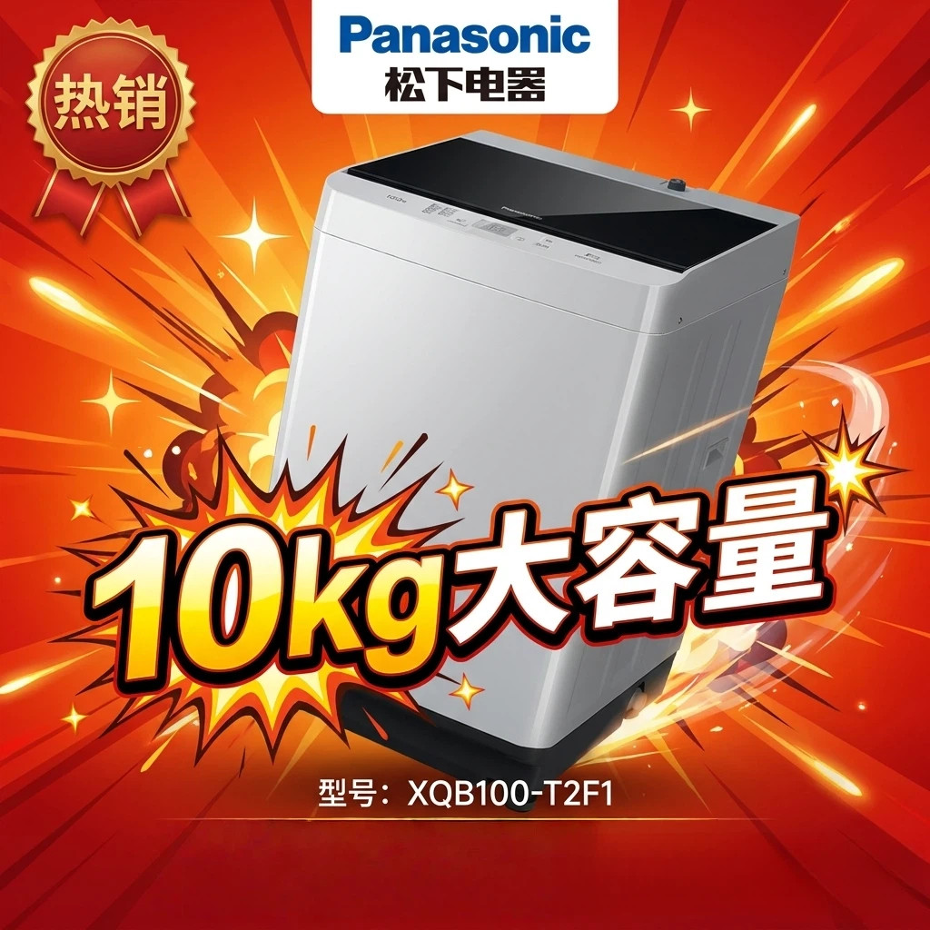 Panasonic/松下大容量波轮全自动洗衣机原装除螨XQB100-T2F1