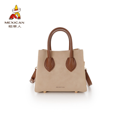 稻草人包包女新款斜挎包高级感手提水桶包撞色爆款小众轻奢女包