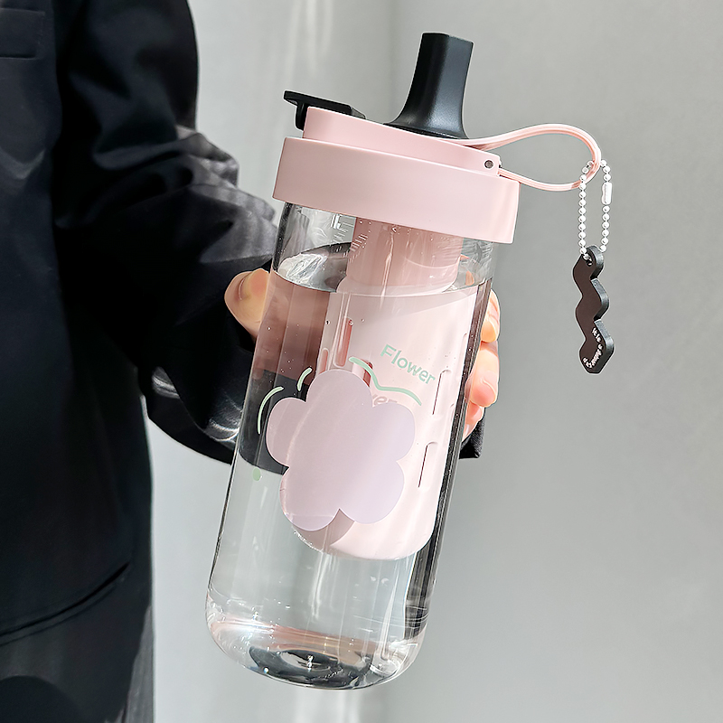 水杯玻璃杯女生2025新款高颜值家用耐高温带吸管茶水分离泡茶杯子