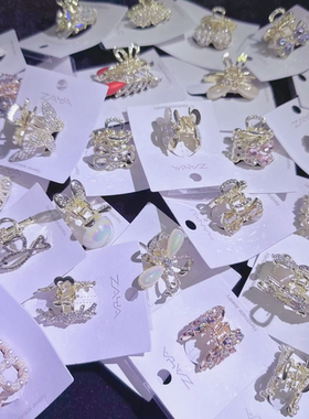 新款ZAYA时尚高品质锆石珍珠小抓夹超仙甜美满钻刘海发夹发饰