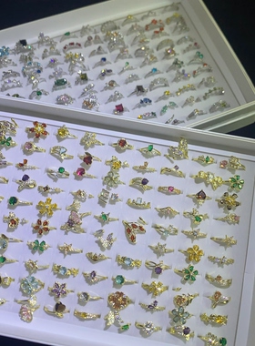 轻奢开口可调彩锆蝴蝶微镶戒指