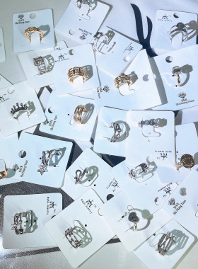 女古银做旧复古保色戒指开口调节