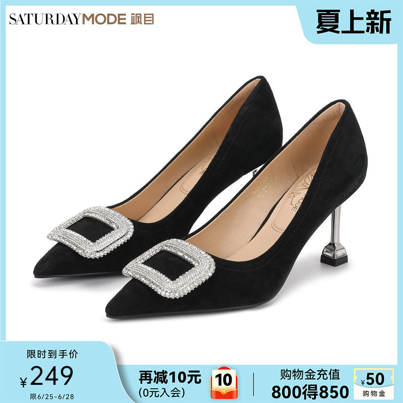 黑色气质高跟细不累脚职业女鞋