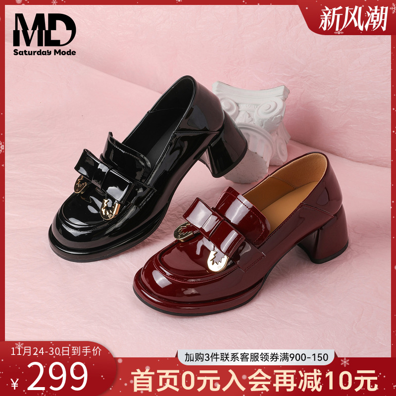 羊皮乐福鞋复古英伦风JK小皮鞋女