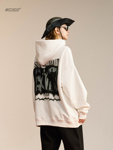 秋冬 街头复古风连帽卫衣男潮牌ins高街嘻哈百搭情侣帽衫 OVDY 美式