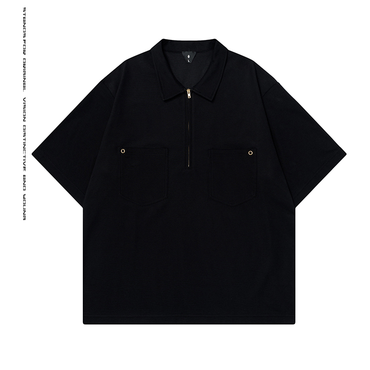 OVDY半拉链翻领短袖t恤Polo潮